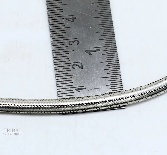 TRIBAL ORNAMENTS Bracelets 5mm 925 sterling silver handmade snake chain bracelet D shape chain bracelet half round snake chain bracelet unisex stylish jewelry sbr259