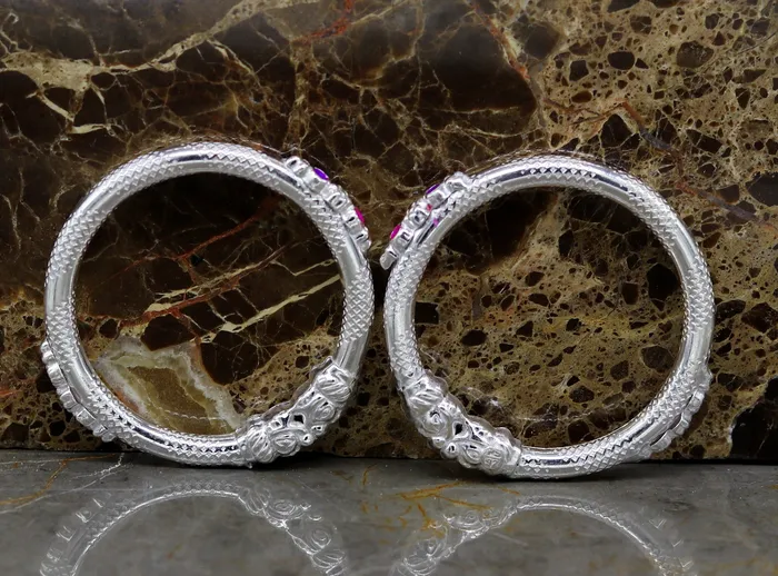 TRIBAL ORNAMENTS Bracelets 5mm Solid sterling silver gorgeous baby bangle bracelet kada faublous customized elephant face solid kada bracelet for kids nbbk101