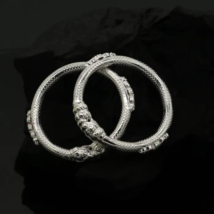 TRIBAL ORNAMENTS Bracelets 5mm Solid sterling silver gorgeous baby bangle bracelet kada faublous customized elephant face solid kada bracelet for kids nbbk101