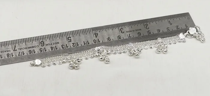 TRIBAL ORNAMENTS Bracelets 65 inch handmade solid sterling silver baby kids ankle bracelet unisex baby anklet foot bracelet customized charm kids bracelet ank420