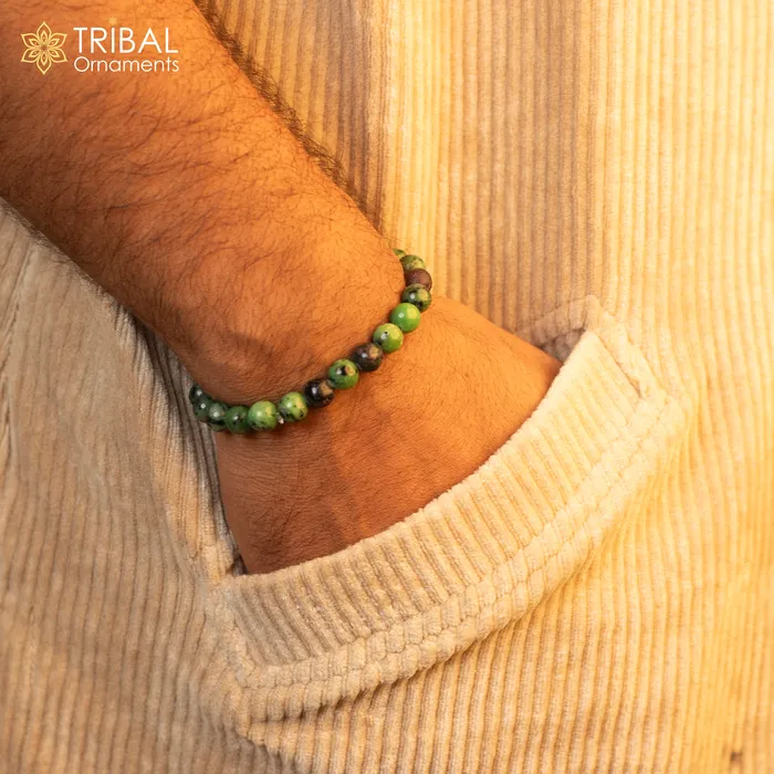 TRIBAL ORNAMENTS Bracelets 8 MM african turquoise natural stone handmade beaded bracelet customized unisex Jewelry stnbr114 TRIBAL ORNAMENTS Bracelets 8 MM african turquoise natural stone handmade beaded bracelet customized unisex Jewelry stnbr114