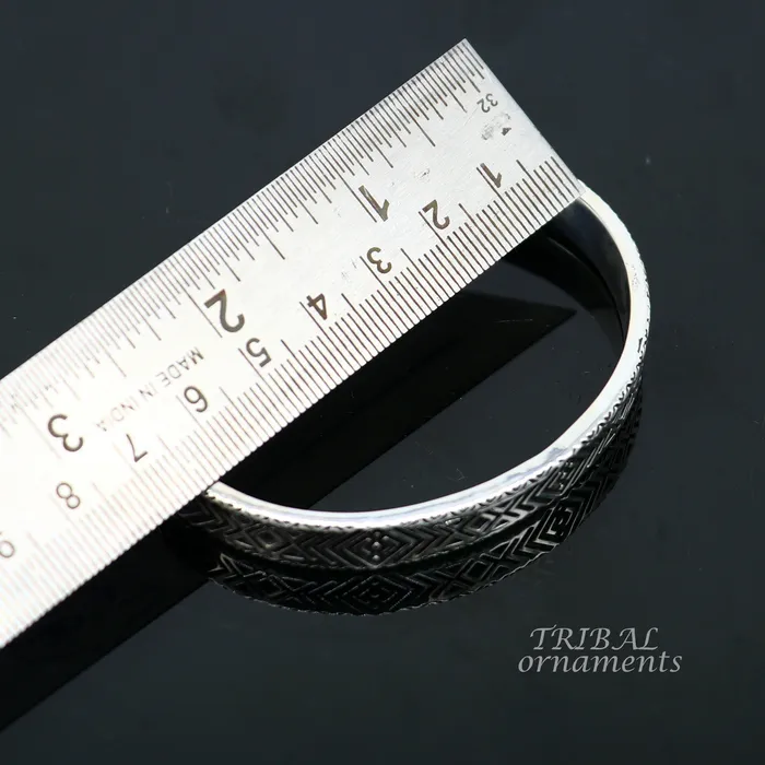 TRIBAL ORNAMENTS Bracelets 925 sterling silver handcrafted vintage style amazing cuff bangle kada bracelet best gift for mens and girls adjustable kada cuff115