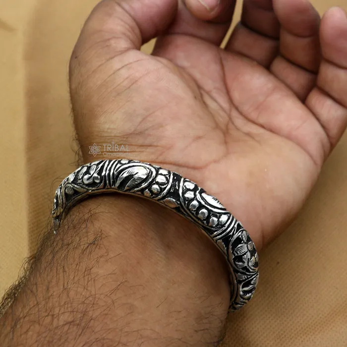 TRIBAL ORNAMENTS Bracelets 925 Sterling silver handmade fabulous chitai work customized bangle bracelet kada unisex tribal ethnic cultural jewelry nsk840 TRIBAL ORNAMENTS Bracelets 925 Sterling silver handmade fabulous chitai work customized bangle bracelet kada unisex tribal ethnic cultural jewelry nsk840