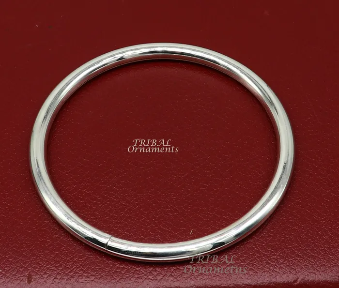 TRIBAL ORNAMENTS Bracelets 925 sterling silver handmade plain shiny bright customized bangle bracelet kada excellent personalized gifting unisex jewelry nsk608