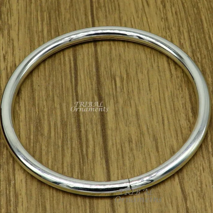 TRIBAL ORNAMENTS Bracelets 925 sterling silver handmade plain shiny bright customized bangle bracelet kada excellent personalized gifting unisex jewelry nsk608