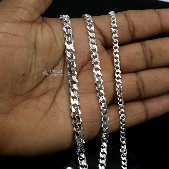 TRIBAL ORNAMENTS Bracelets 925 Sterling silver handmade shiny stylish 4mm 5mm 6mm plain bracelet for both boys and girls solid chain heavy bracelet sbr708 TRIBAL ORNAMENTS Bracelets 925 Sterling silver handmade shiny stylish 4mm 5mm 6mm plain bracelet for both boys and girls solid chain heavy bracelet sbr708