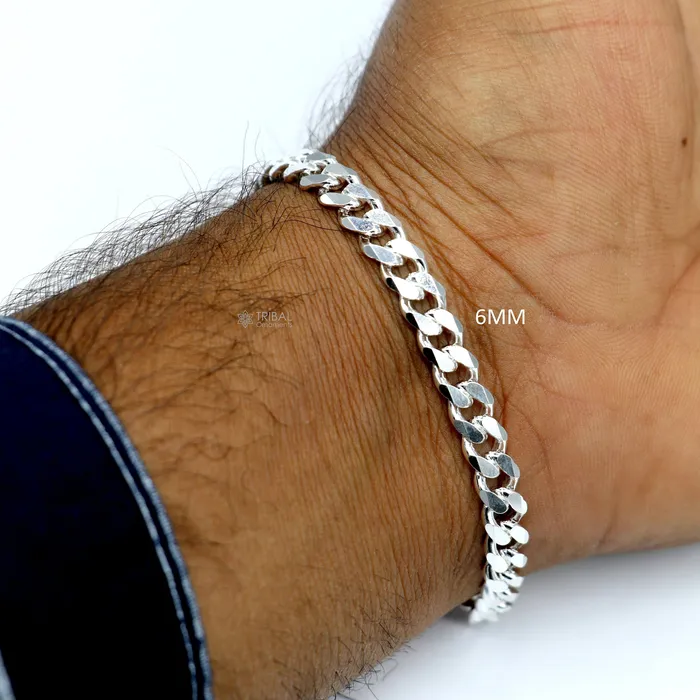 TRIBAL ORNAMENTS Bracelets 925 Sterling silver handmade shiny stylish 4mm 5mm 6mm plain bracelet for both boys and girls solid chain heavy bracelet sbr708 TRIBAL ORNAMENTS Bracelets 925 Sterling silver handmade shiny stylish 4mm 5mm 6mm plain bracelet for both boys and girls solid chain heavy bracelet sbr708