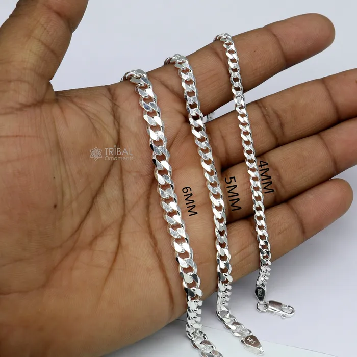 TRIBAL ORNAMENTS Bracelets 925 Sterling silver handmade shiny stylish 4mm 5mm 6mm plain bracelet for both boys and girls solid chain heavy bracelet sbr708 TRIBAL ORNAMENTS Bracelets 925 Sterling silver handmade shiny stylish 4mm 5mm 6mm plain bracelet for both boys and girls solid chain heavy bracelet sbr708