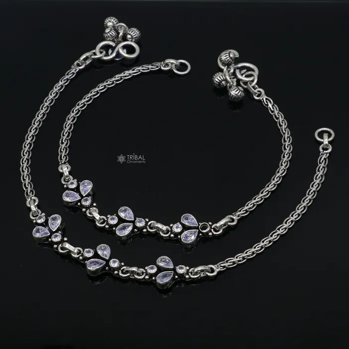 TRIBAL ORNAMENTS Bracelets 925 sterling silver handmade stylish cut stone anklets amazing Ankle bracelet for gifting belly dance jewelry ank636