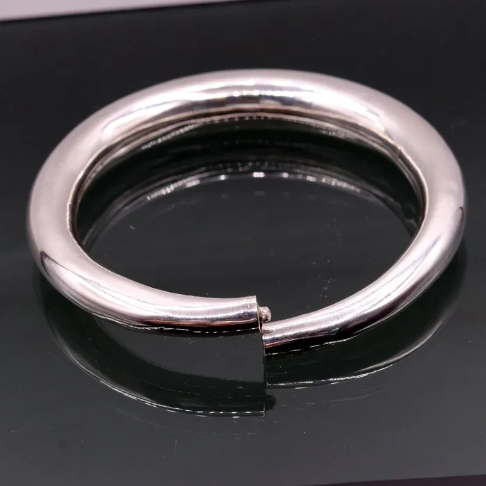 TRIBAL ORNAMENTS Bracelets 925 sterling silver vintage plain design handmade open face adjustable bangle bracelet kada cuff bracelet for unisex gifting india nsk228