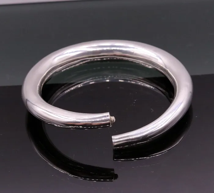 TRIBAL ORNAMENTS Bracelets 925 sterling silver vintage plain design handmade open face adjustable bangle bracelet kada cuff bracelet for unisex gifting india nsk228