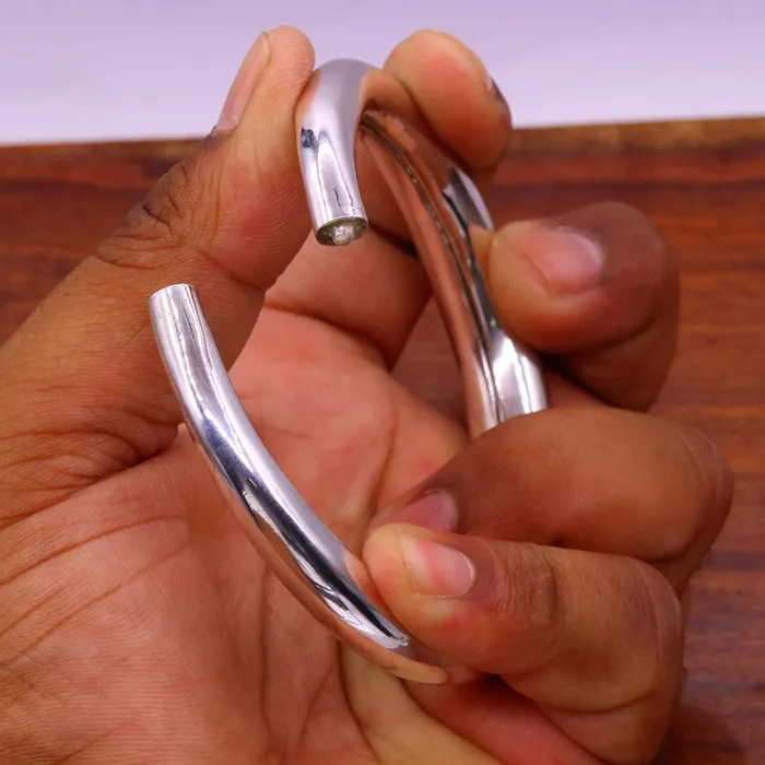 TRIBAL ORNAMENTS Bracelets 925 sterling silver vintage plain design handmade open face adjustable bangle bracelet kada cuff bracelet for unisex gifting india nsk228