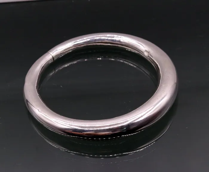 TRIBAL ORNAMENTS Bracelets 925 sterling silver vintage plain design handmade open face adjustable bangle bracelet kada cuff bracelet for unisex gifting india nsk228