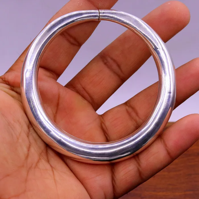 TRIBAL ORNAMENTS Bracelets 925 sterling silver vintage plain design handmade open face adjustable bangle bracelet kada cuff bracelet for unisex gifting india nsk228