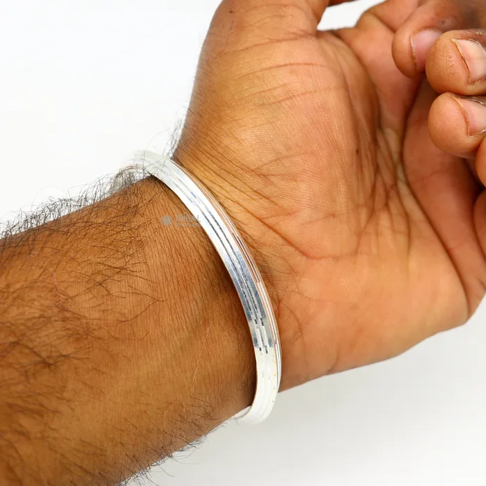 TRIBAL ORNAMENTS Bracelets Solid 925 sterling silver handmade punjabi sikha bangle bracelet kada all sized mens or girls bangle kada daily use jewelry nsk789 TRIBAL ORNAMENTS Bracelets Solid 925 sterling silver handmade punjabi sikha bangle bracelet kada all sized mens or girls bangle kada daily use jewelry nsk789