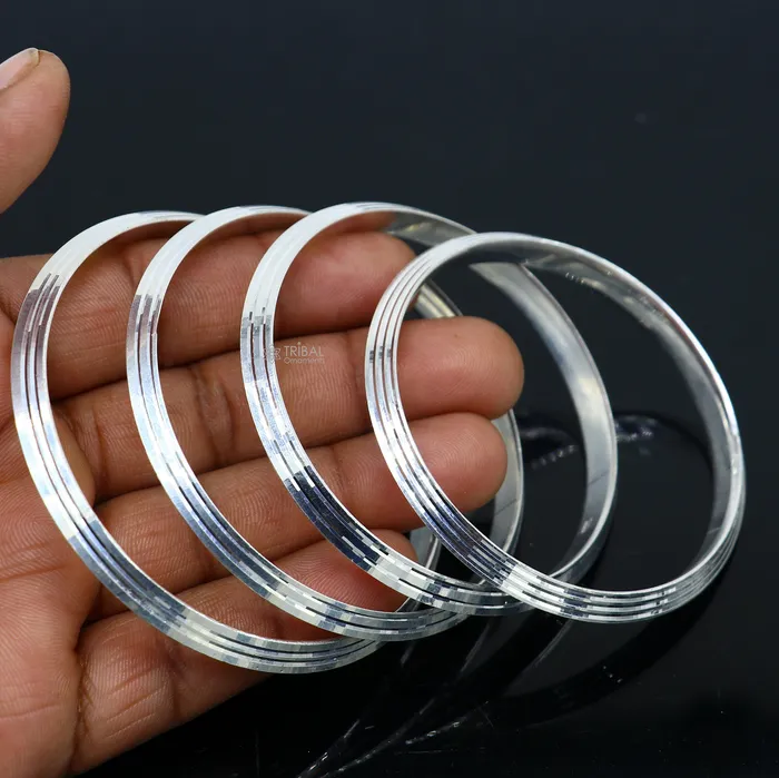 TRIBAL ORNAMENTS Bracelets Solid 925 sterling silver handmade punjabi sikha bangle bracelet kada all sized mens or girls bangle kada daily use jewelry nsk789