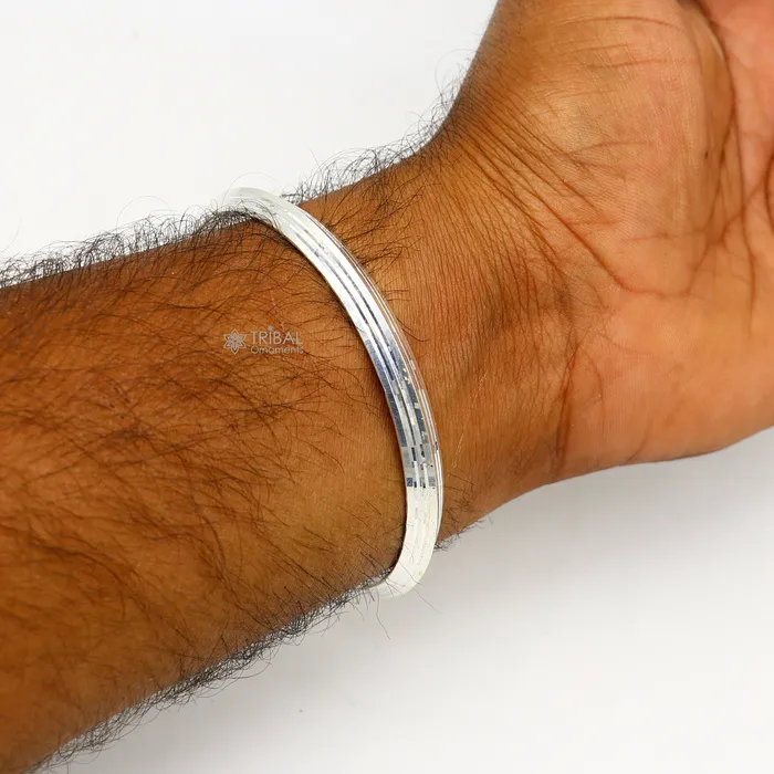 TRIBAL ORNAMENTS Bracelets Solid 925 sterling silver handmade punjabi sikha bangle bracelet kada all sized mens or girls bangle kada daily use jewelry nsk789