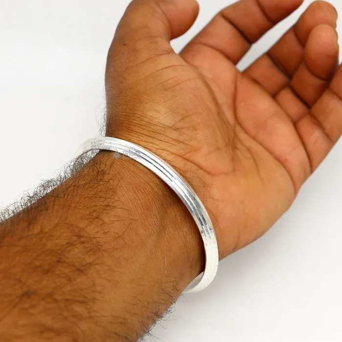 TRIBAL ORNAMENTS Bracelets Solid 925 sterling silver handmade punjabi sikha bangle bracelet kada all sized mens or girls bangle kada daily use jewelry nsk789