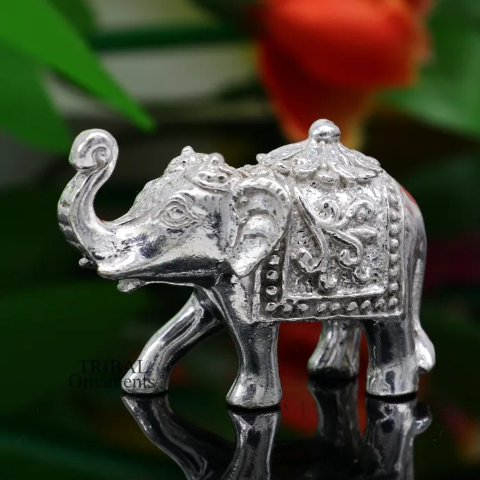 TRIBAL ORNAMENTS Divine 925 sterling silver handmade work small elephant for home temple for wealth and prosperity art501 Necklaces TRIBAL ORNAMENTS Divine 925 sterling silver handmade work small elephant for home temple for wealth and prosperity art501 Necklaces