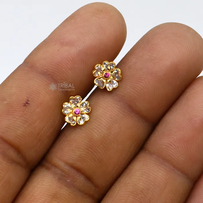TRIBAL ORNAMENTS Earrings 14kt yellow gold handmade fabulous orange Stone excellent vintage flower design stud earrings pair unisex jewelry er178 TRIBAL ORNAMENTS Earrings 14kt yellow gold handmade fabulous orange Stone excellent vintage flower design stud earrings pair unisex jewelry er178
