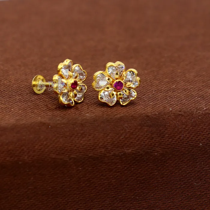 TRIBAL ORNAMENTS Earrings 14kt yellow gold handmade fabulous orange Stone excellent vintage flower design stud earrings pair unisex jewelry er178 TRIBAL ORNAMENTS Earrings 14kt yellow gold handmade fabulous orange Stone excellent vintage flower design stud earrings pair unisex jewelry er178