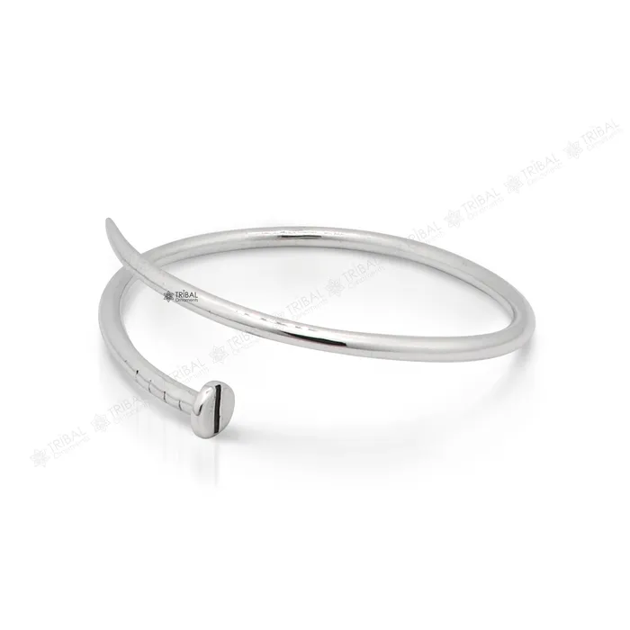 TRIBAL ORNAMENTS Earrings 925 sterling silver plain shiny iron nail design cuff kada modern trendy fashion kada is a stunning and versatile piece of jewelry cuff160 TRIBAL ORNAMENTS Earrings 925 sterling silver plain shiny iron nail design cuff kada modern trendy fashion kada is a stunning and versatile piece of jewelry cuff160
