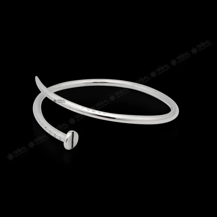 TRIBAL ORNAMENTS Earrings 925 sterling silver plain shiny iron nail design cuff kada modern trendy fashion kada is a stunning and versatile piece of jewelry cuff160 TRIBAL ORNAMENTS Earrings 925 sterling silver plain shiny iron nail design cuff kada modern trendy fashion kada is a stunning and versatile piece of jewelry cuff160