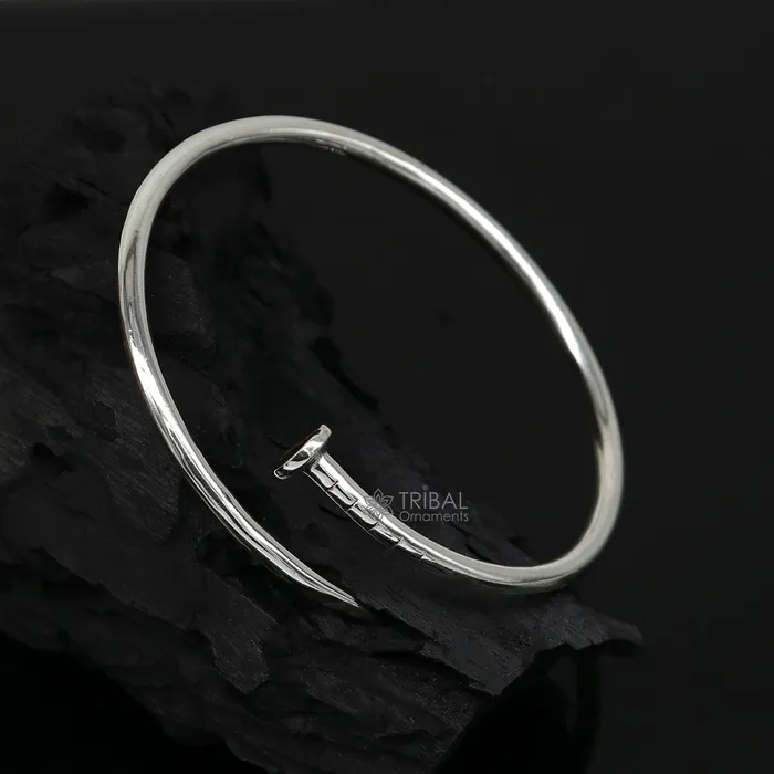 TRIBAL ORNAMENTS Earrings 925 sterling silver plain shiny iron nail design cuff kada modern trendy fashion kada is a stunning and versatile piece of jewelry cuff160 TRIBAL ORNAMENTS Earrings 925 sterling silver plain shiny iron nail design cuff kada modern trendy fashion kada is a stunning and versatile piece of jewelry cuff160