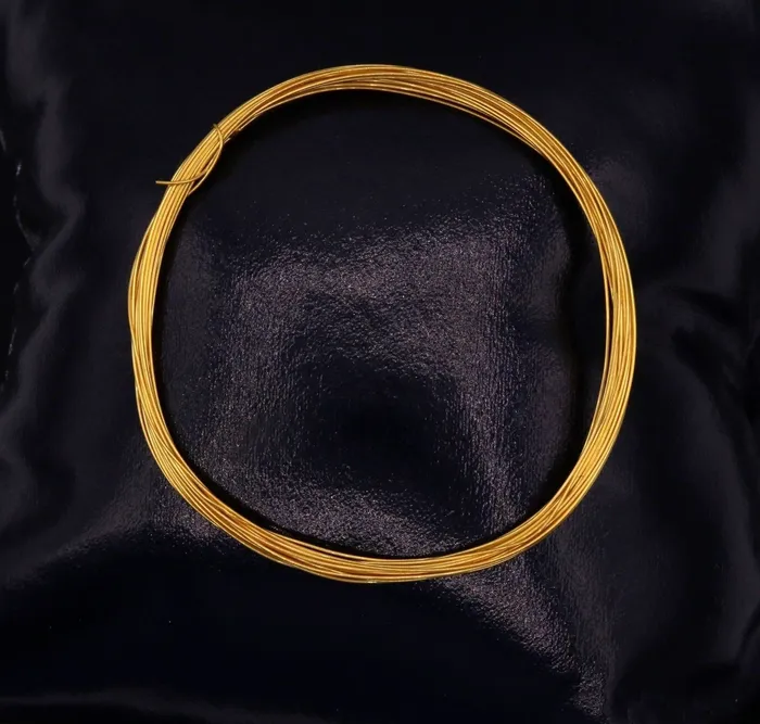 TRIBAL ORNAMENTS Handmade 22karat solid gold wire 12 inches hard round 20 gauge wire or jewelry wire for making excellent custom jewelry Necklaces