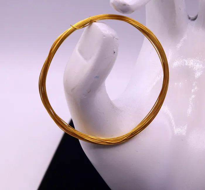 TRIBAL ORNAMENTS Handmade 22karat solid gold wire 12 inches hard round 20 gauge wire or jewelry wire for making excellent custom jewelry Necklaces