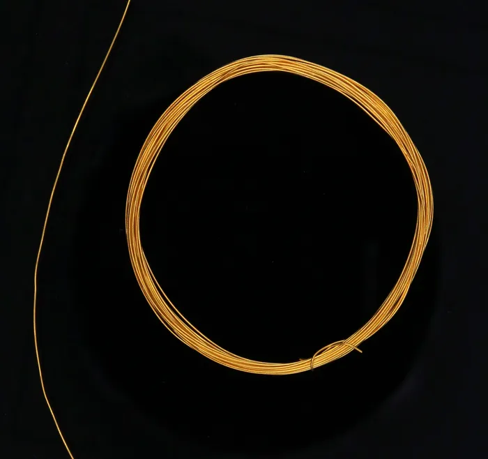TRIBAL ORNAMENTS Handmade 22karat solid gold wire 12 inches hard round 20 gauge wire or jewelry wire for making excellent custom jewelry Necklaces