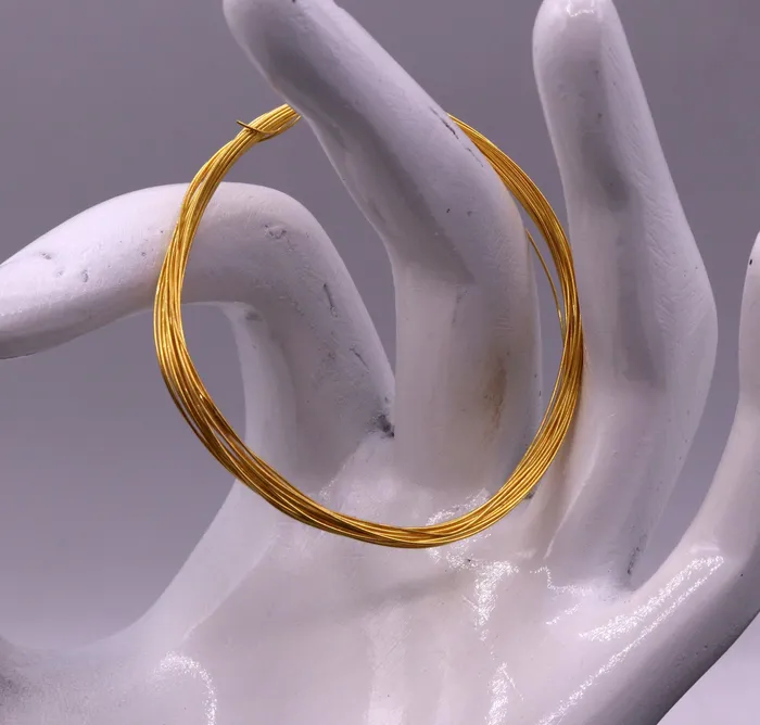 TRIBAL ORNAMENTS Handmade 22karat solid gold wire 12 inches hard round 20 gauge wire or jewelry wire for making excellent custom jewelry Necklaces