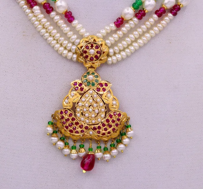 TRIBAL ORNAMENTS Handmade certified 22kt yellow gold Punjabi muslim rajputi style excellent belly dance wedding party wear with hanging color beads jewelry Rings