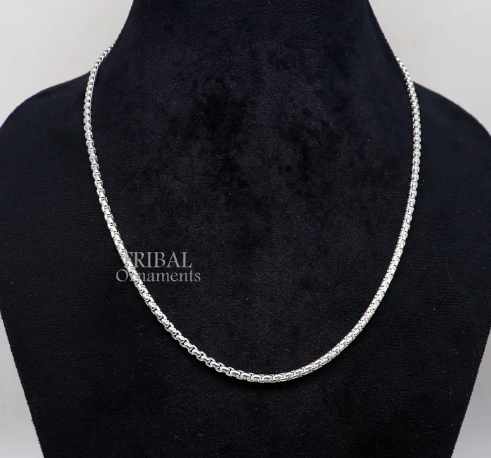 TRIBAL ORNAMENTS Necklaces 3mm 925 sterling silver handmade amazing stylish delicate solid Rolo high quality chains necklace best gifting unisex necklace chain ch223 TRIBAL ORNAMENTS Necklaces 3mm 925 sterling silver handmade amazing stylish delicate solid Rolo high quality chains necklace best gifting unisex necklace chain ch223