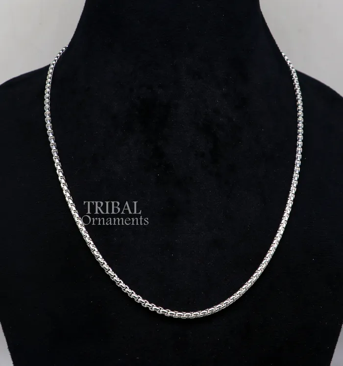 TRIBAL ORNAMENTS Necklaces 3mm 925 sterling silver handmade amazing stylish delicate solid Rolo high quality chains necklace best gifting unisex necklace chain ch223 TRIBAL ORNAMENTS Necklaces 3mm 925 sterling silver handmade amazing stylish delicate solid Rolo high quality chains necklace best gifting unisex necklace chain ch223