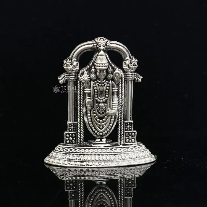 TRIBAL ORNAMENTS Necklaces 51cm 925 sterling silver stylish divine Venkateswara idol tirupati balaji statue sculpture figurine amazing crafted statue gift art733