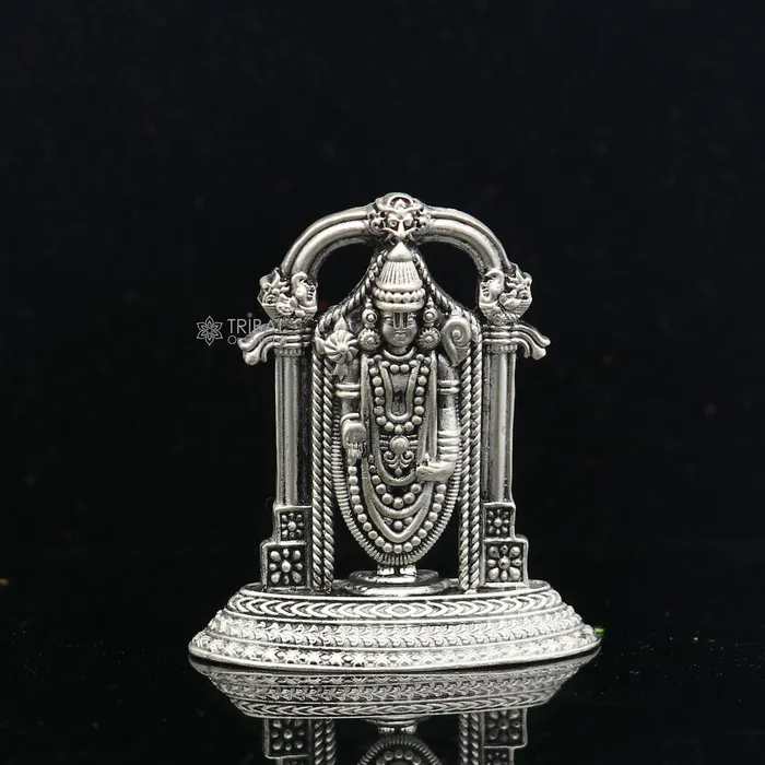TRIBAL ORNAMENTS Necklaces 51cm 925 sterling silver stylish divine Venkateswara idol tirupati balaji statue sculpture figurine amazing crafted statue gift art733
