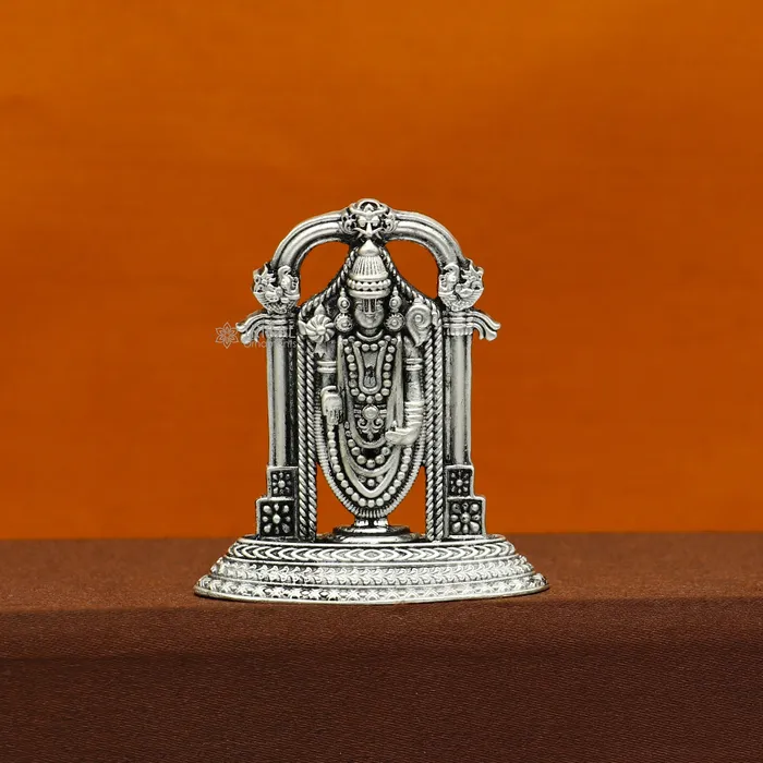 TRIBAL ORNAMENTS Necklaces 51cm 925 sterling silver stylish divine Venkateswara idol tirupati balaji statue sculpture figurine amazing crafted statue gift art733