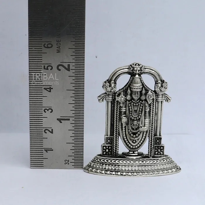 TRIBAL ORNAMENTS Necklaces 51cm 925 sterling silver stylish divine Venkateswara idol tirupati balaji statue sculpture figurine amazing crafted statue gift art733