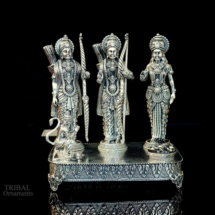 TRIBAL ORNAMENTS Necklaces 75 925 Sterling silver Silver God Shri Ram Darbar Lord Shri Rama family Laxman and Seeta handcrafted statue sculpture gifti su652 TRIBAL ORNAMENTS Necklaces 75 925 Sterling silver Silver God Shri Ram Darbar Lord Shri Rama family Laxman and Seeta handcrafted statue sculpture gifti su652