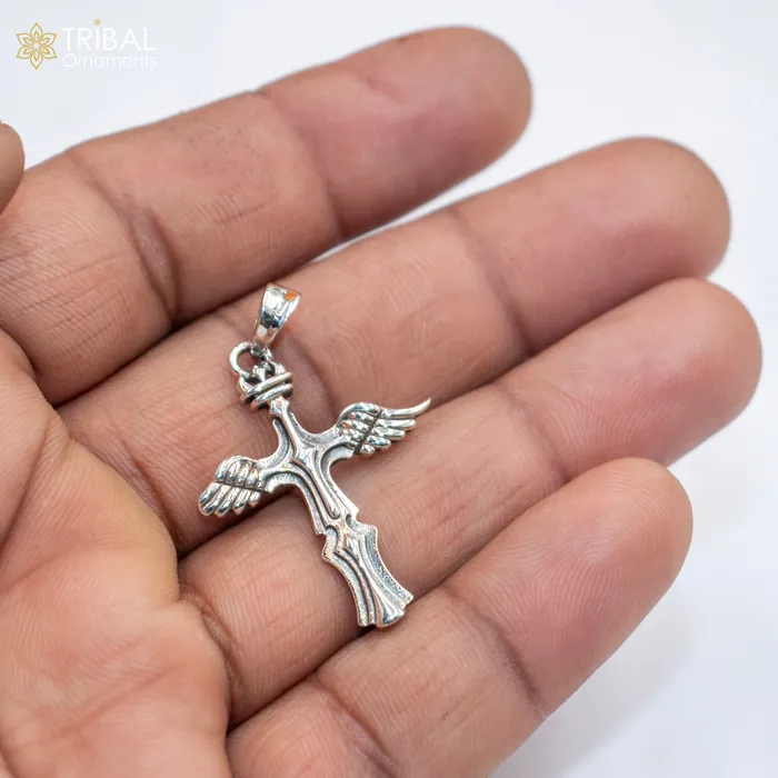 TRIBAL ORNAMENTS Necklaces 925 sterling silver handmade cross Silver Pendant with chain tribal jewellery nsp1045 TRIBAL ORNAMENTS Necklaces 925 sterling silver handmade cross Silver Pendant with chain tribal jewellery nsp1045