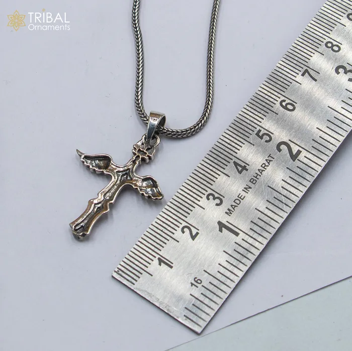 TRIBAL ORNAMENTS Necklaces 925 sterling silver handmade cross Silver Pendant with chain tribal jewellery nsp1045 TRIBAL ORNAMENTS Necklaces 925 sterling silver handmade cross Silver Pendant with chain tribal jewellery nsp1045