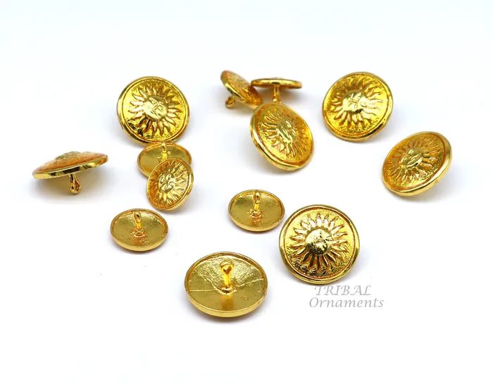 TRIBAL ORNAMENTS Necklaces 925 Sterling silver handmade gorgeous sun face design buttons set of 13 pc for mens coat or suit best jewelry for all occasions btn22