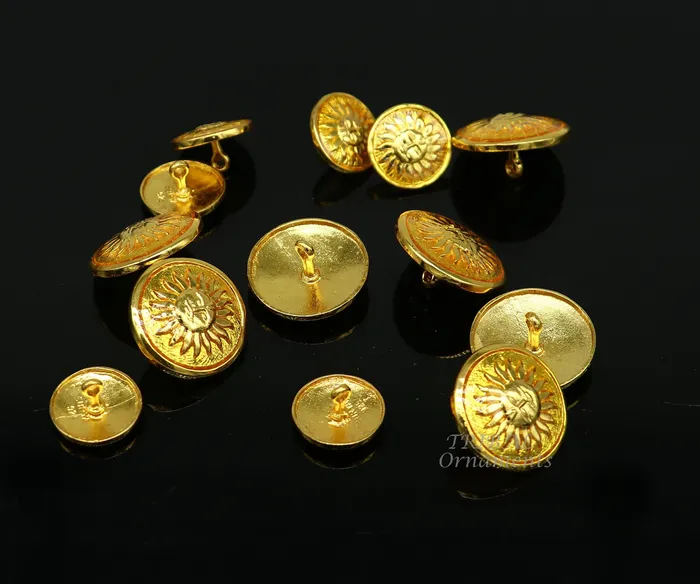 TRIBAL ORNAMENTS Necklaces 925 Sterling silver handmade gorgeous sun face design buttons set of 13 pc for mens coat or suit best jewelry for all occasions btn22