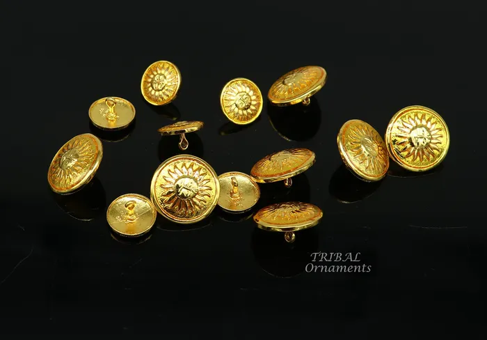 TRIBAL ORNAMENTS Necklaces 925 Sterling silver handmade gorgeous sun face design buttons set of 13 pc for mens coat or suit best jewelry for all occasions btn22
