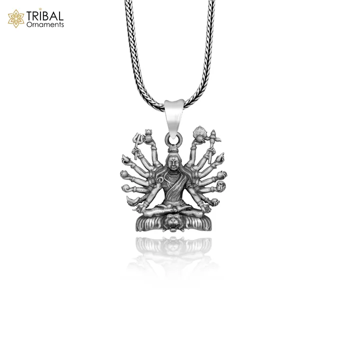 TRIBAL ORNAMENTS Necklaces 925 sterling silver handmade lord shiva mahakalPendant with chain tribal jewellery nsp1006 TRIBAL ORNAMENTS Necklaces 925 sterling silver handmade lord shiva mahakalPendant with chain tribal jewellery nsp1006