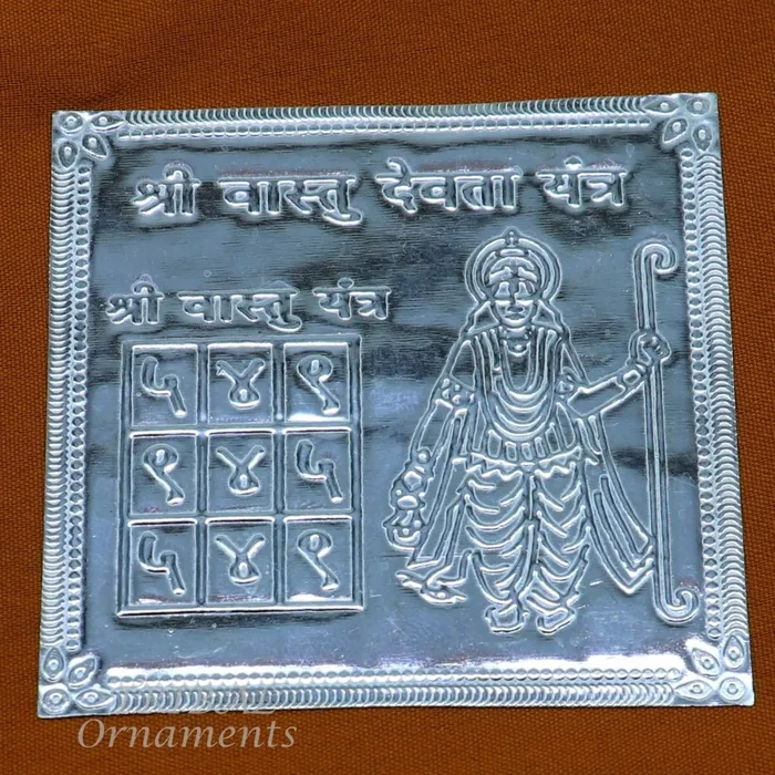 TRIBAL ORNAMENTS Necklaces 925 sterling silver handmade Shree Vastu Yantra best for your homeSilver vastu yantram puja article from india su885