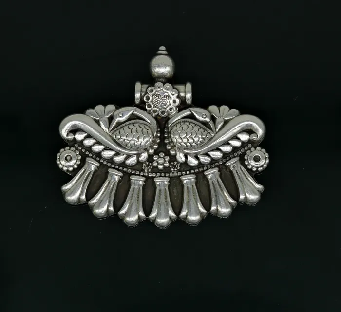 TRIBAL ORNAMENTS Necklaces 925 sterling silver handmade vintage design customized peacock pendant amazing oxidized tribal ethnic jewelry personalized gift nsp403