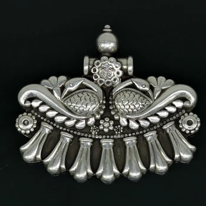 TRIBAL ORNAMENTS Necklaces 925 sterling silver handmade vintage design customized peacock pendant amazing oxidized tribal ethnic jewelry personalized gift nsp403