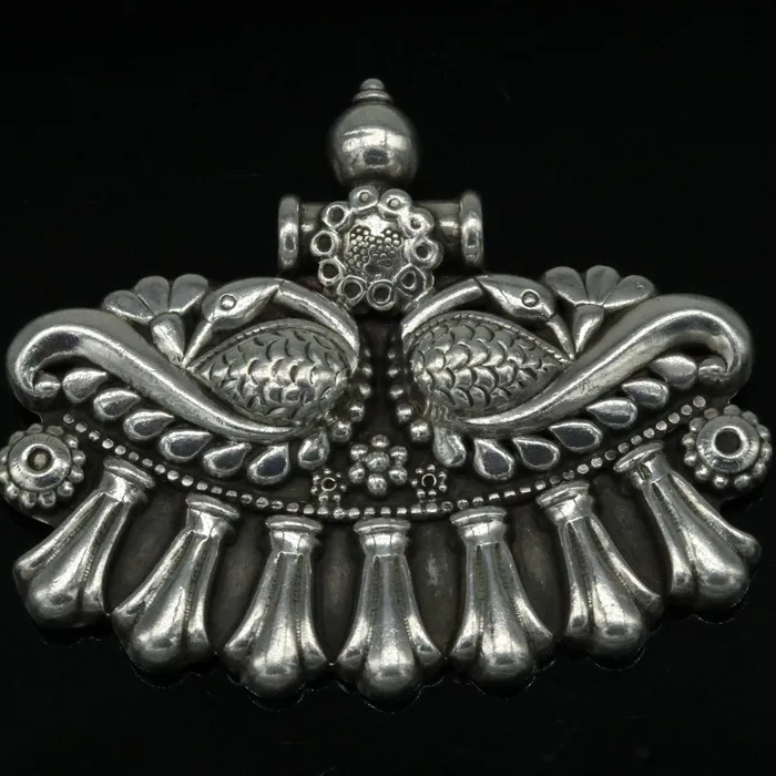 TRIBAL ORNAMENTS Necklaces 925 sterling silver handmade vintage design customized peacock pendant amazing oxidized tribal ethnic jewelry personalized gift nsp403